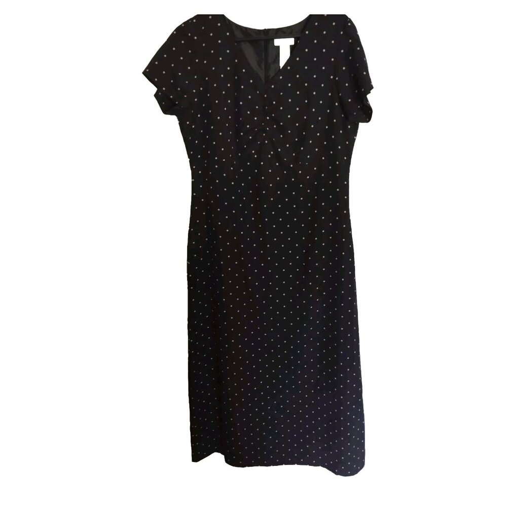Vintage Liz Claiborne Lizsport Polka Dot Long Short Sleeve Dress Women’s Size 10
